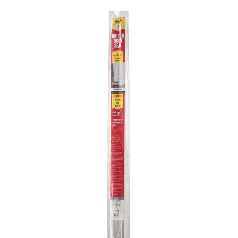M-D BUILDING PRODUCTS CINCH White Vinyl Under Door Seal For Doors 36 in. L X 1.75 in.