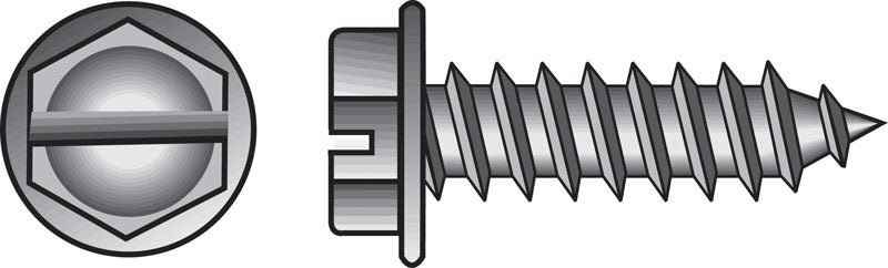HILLMAN No. 8 Ga. X 1 in. L Slotted Hex Washer Head Sheet Metal Screws 100 pk