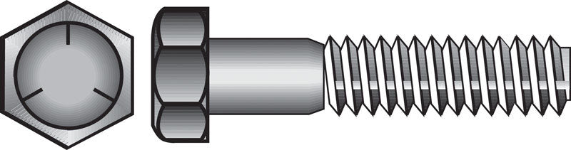 HILLMAN 1/4 in. D X 1 in. L Heat Treated Zinc Steel Hex Head Cap Screw 100 pk