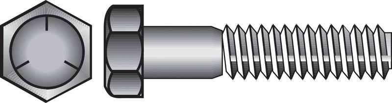 HILLMAN 7/16 in. D X 1 in. L Heat Treated Zinc Steel Hex Head Cap Screw 50 pk