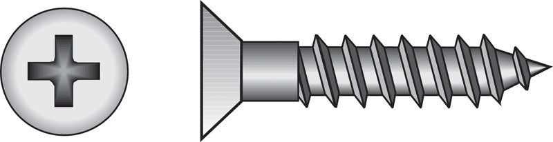 HILLMAN No. 4 X 1 in. L Phillips Zinc-Plated Coarse Wood Screws 100 pk