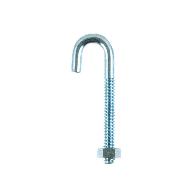 Hampton Small Zinc-Plated Silver Zinc 0.5625 in. L J-Bolt 60 lb 1 pk