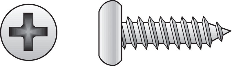 HILLMAN No. 14 Ga. X 1 in. L Phillips Pan Head Sheet Metal Screws 100 pk
