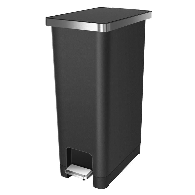 EKO Hana Slim 11.9 gal Black Plastic Step Pedal Trash Can
