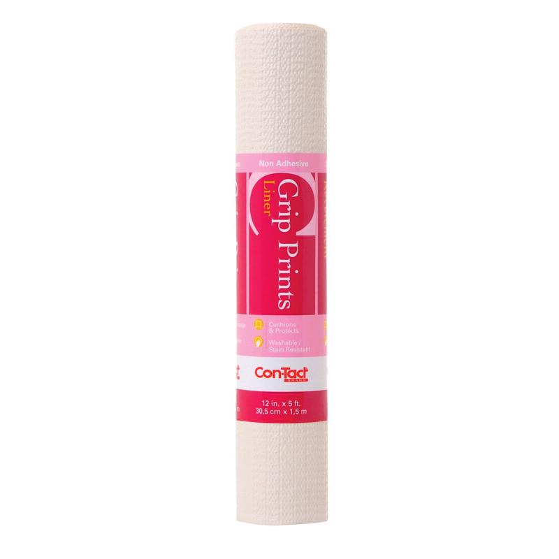 Con-Tact Grip Prints 5 ft. L X 12 in. W Almond Stone Non-Adhesive Shelf Liner