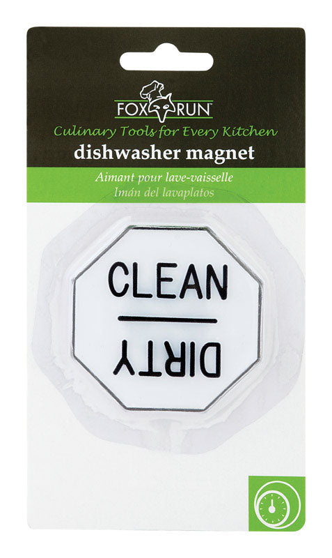 Fox Run White/Black Plastic Dishwasher Magnet