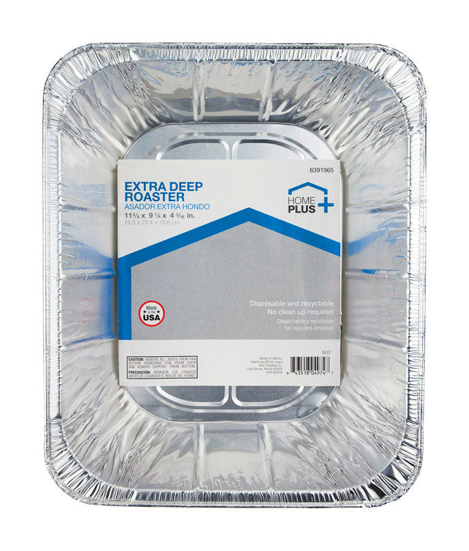 Home Plus 9-1/4 in. W X 11-3/4 in. L Deep Roaster Silver 1 pk