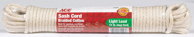 Ace 3/16 in. D X 50 ft. L Natural Braided Cotton Cord