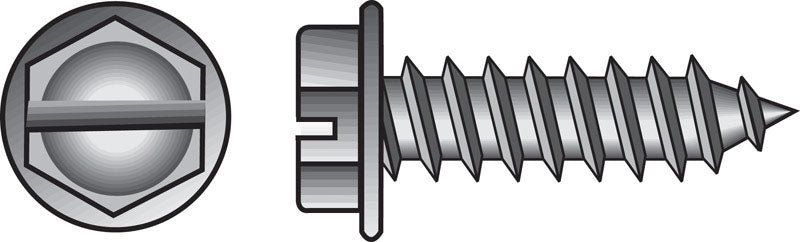 HILLMAN No. 8 Ga. X 1-1/2 in. L Slotted Hex Washer Head Sheet Metal Screws 100 pk