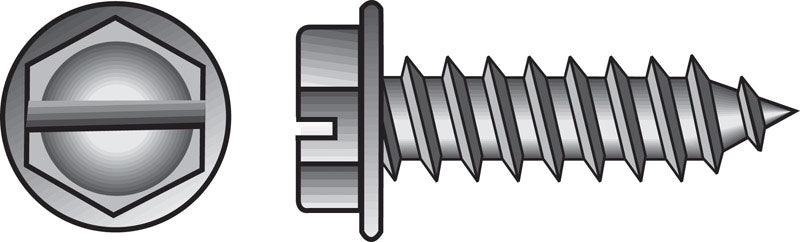 HILLMAN No. 10 Ga. X 3 in. L Slotted Hex Washer Head Sheet Metal Screws 100 pk