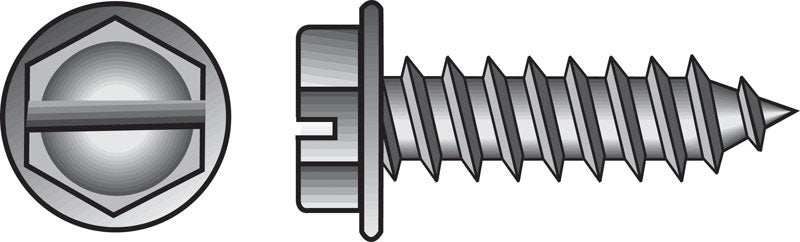 HILLMAN No. 12 Ga. X 2-1/2 in. L Slotted Hex Washer Head Sheet Metal Screws 100 pk