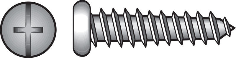 HILLMAN No. 6 Ga. X 1/2 in. L Phillips/Slotted Pan Head Sheet Metal Screws 100 pk