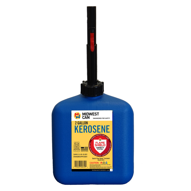 Midwest Can Quick Flow Spout HDPE Kerosene Can 2 gal