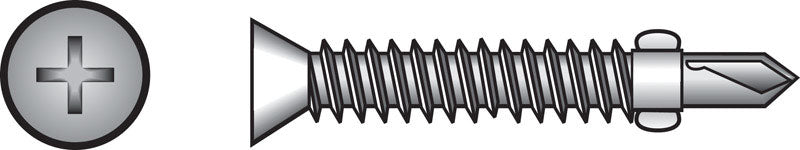 HILLMAN No. 4 Ga. X 2-3/4 in. L Phillips Flat Head Sheet Metal Screws 100 pk