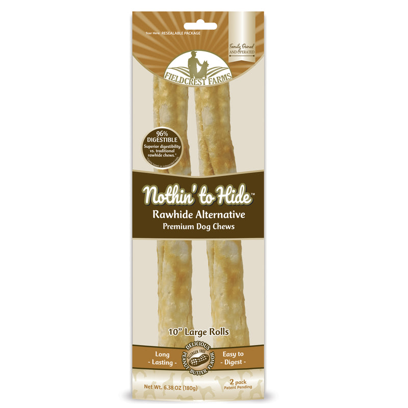 Fieldcrest Farms Nothin' to Hide Peanut Butter Grain Free Chews For Dogs 6.38 oz 10 in. 2 pk