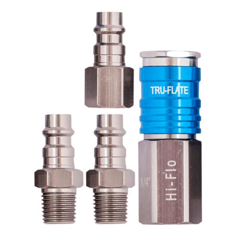 Tru-Flate 1/4 in. Coupler and Plug Kit Carded 4 pc