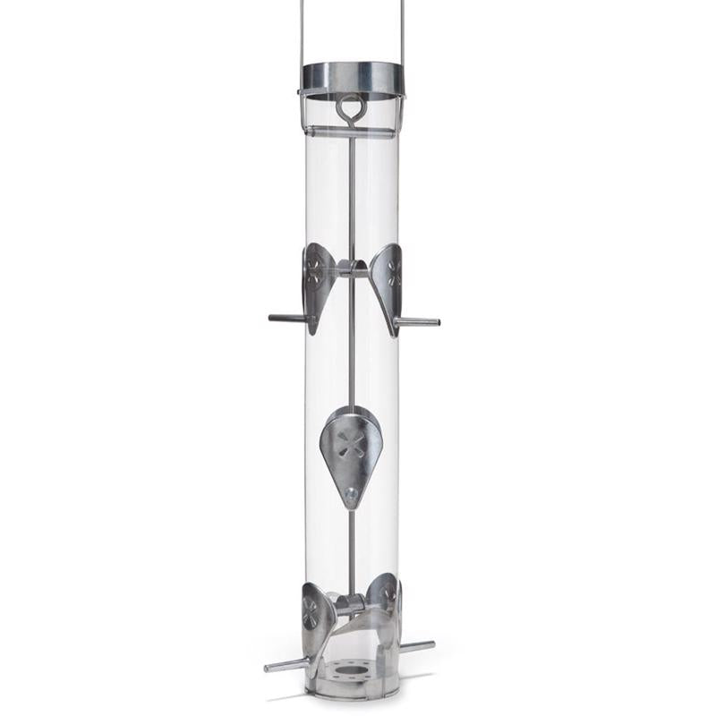 Droll Finch 1 lb Polycarbonate Tube Bird Feeder 6 ports
