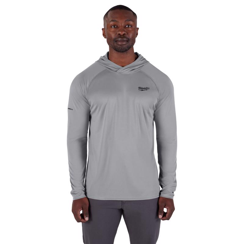 Milwaukee Workskin XXL Long Sleeve Men's Hooded Gray Hooded Sweatshirt