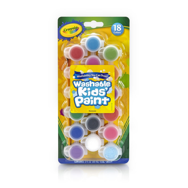 Crayola Kids Washable Paint Set Multicolored 18 pc