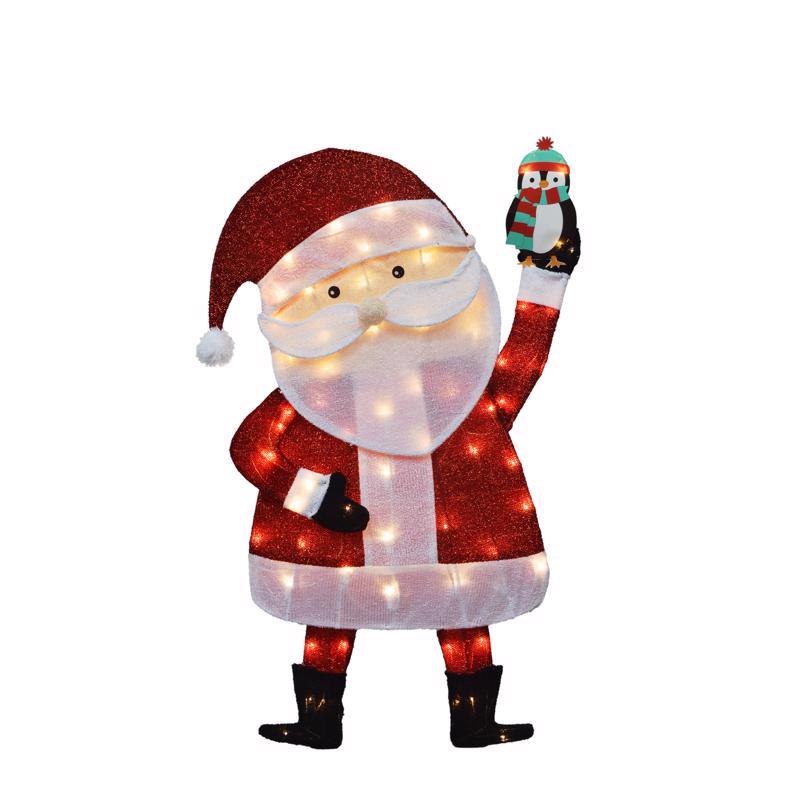 Candy Cane Lane Incandescent Santa 2 ft. Yard Decor