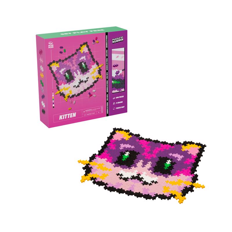 Plus-Plus Puzzle By Number Kitten Puzzle Multicolored 500 pc