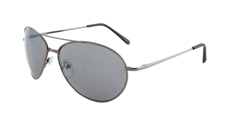 Piranha Aviator Unisex Silver Frame Gray Lens Sunglasses