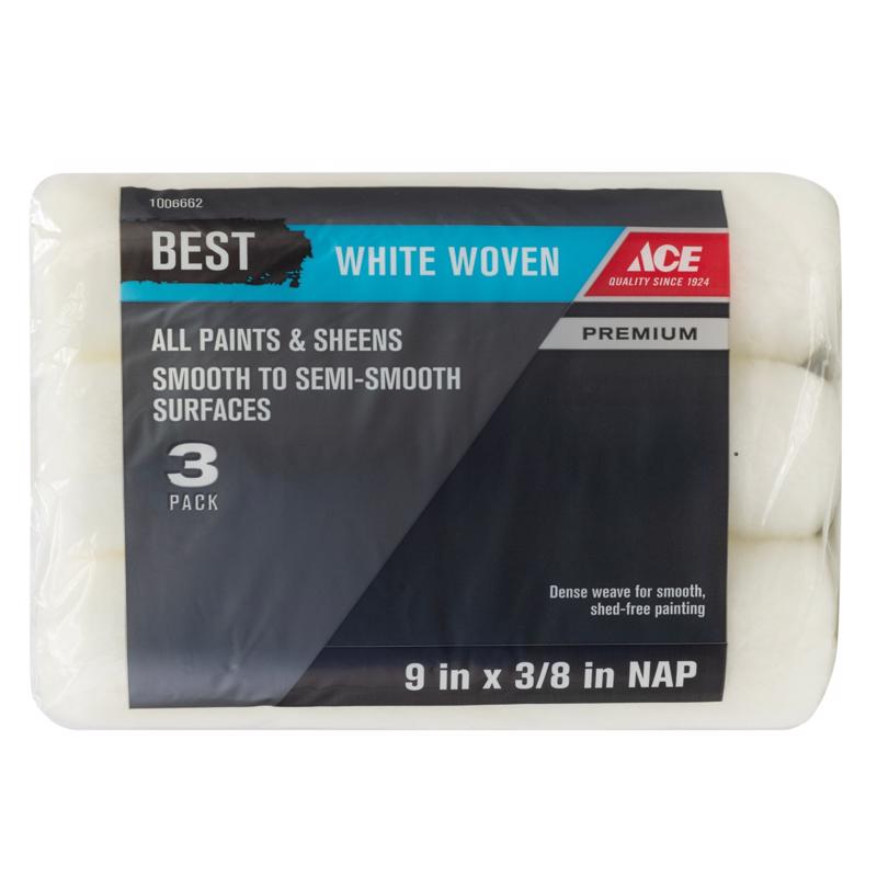 Ace Best Woven 9 in. W X 3/8 in. Paint Roller Cover 3 pk