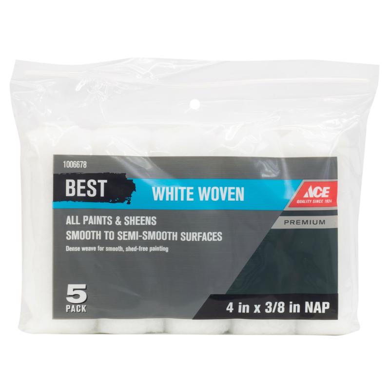 Ace Best Woven Fabric 4 in. W X 3/8 in. Mini Paint Roller Cover 5 pk