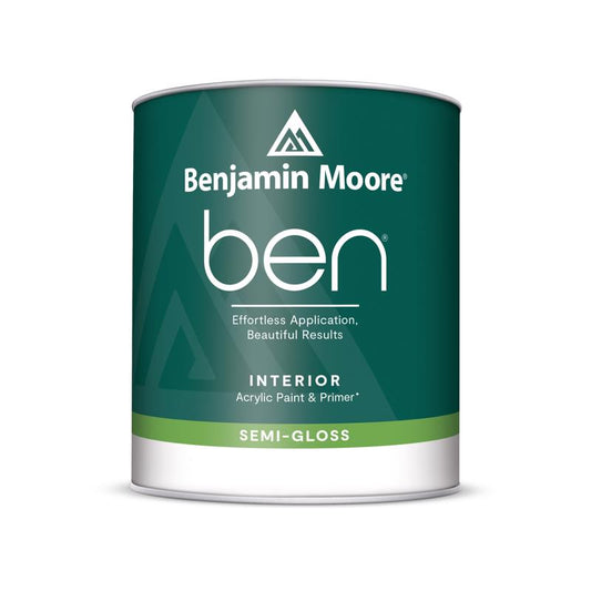 Benjamin Moore Ben Semi-Gloss Base 1 Paint and Primer Interior 1 qt