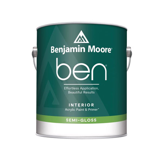 Benjamin Moore Ben Semi-Gloss Base 2 Paint and Primer Interior 1 gal