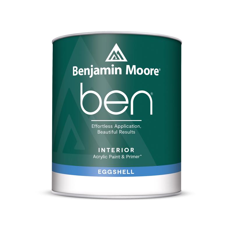 Benjamin Moore Ben Eggshell White Paint and Primer Interior 1 qt
