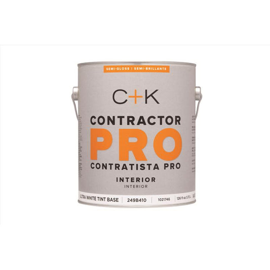 C+K Contractor Pro Semi-Gloss Tint Base Ultra White Base Paint Interior 1 gal