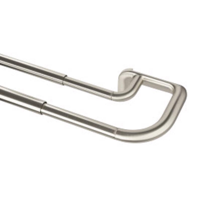 Umbra Twilight Matte Nickel Silver Double Blackout Curtain Rod 28 in. L X 48 in. L