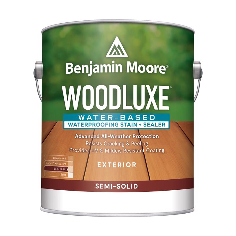 Benjamin Moore Woodluxe Semi-Solid White Water-Based Acrylic Latex Waterproofing Wood Stain and Seal