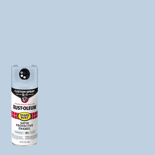 Rust-Oleum Stops Rust Satin Peaceful Blue Protective Enamel Spray Paint 12 oz