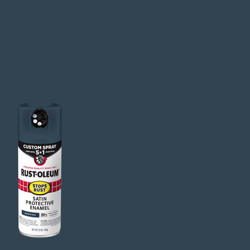 Rust-Oleum Stops Rust Satin Midnight Blue Protective Enamel Spray Paint 12 oz