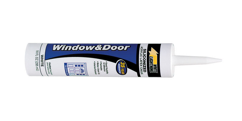 White Lightning Weather Seal White Siliconized Acrylic Latex Caulk Sealant 10 oz