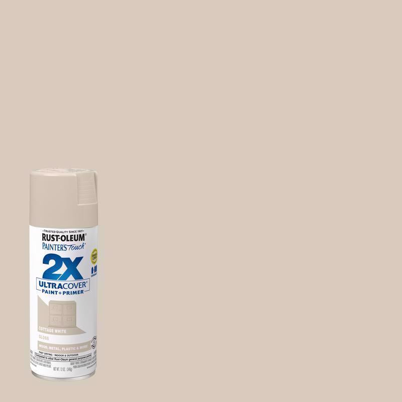 Rust-Oleum Painter's Touch 2X Ultra Cover Gloss Cottage White Spray Paint 12 oz