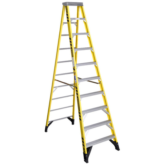 Werner 10 ft. H Fiberglass Step Ladder Type IAA 375 lb. capacity