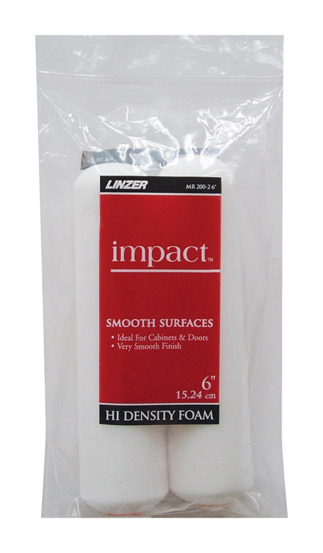 Linzer Impact Foam 6 in. W Mini Paint Roller Cover 2 pk