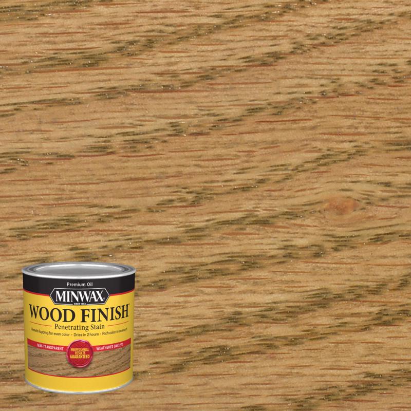 Minwax Wood Finish Semi-Transparent Weathered Oak Oil-Based Penetrating Wood Stain 1/2 pt