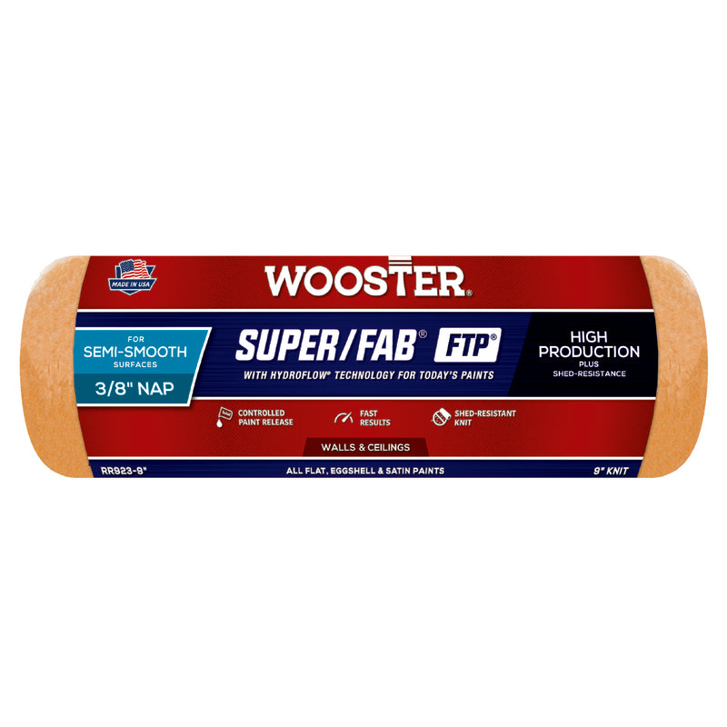 Wooster Super/Fab Fabric 9 in. W X 3/8 in. Paint Roller Cover 1 pk