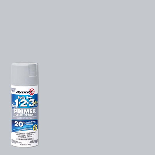 Zinsser Bulls Eye 123 Gray Flat Water-Based Primer 13 oz