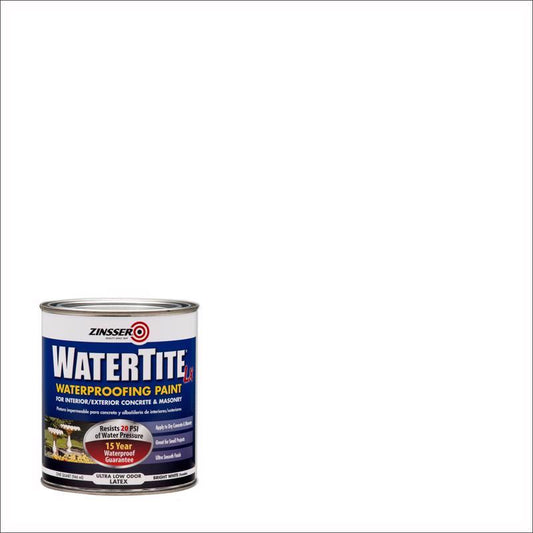 Zinsser WaterTite Bright White Smooth Water-Based Acrylic Copolymer Waterproofing Paint 1 qt