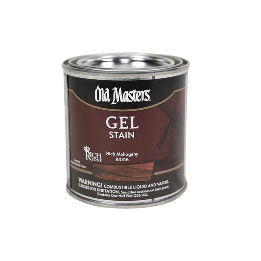 Old Masters Semi-Transparent Rich Mahogany Oil-Based Alkyd Gel Stain 1/2 pt