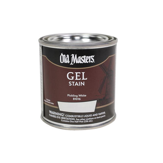 Old Masters Semi-Transparent Pickling White Oil-Based Alkyd Gel Stain 1/2 pt
