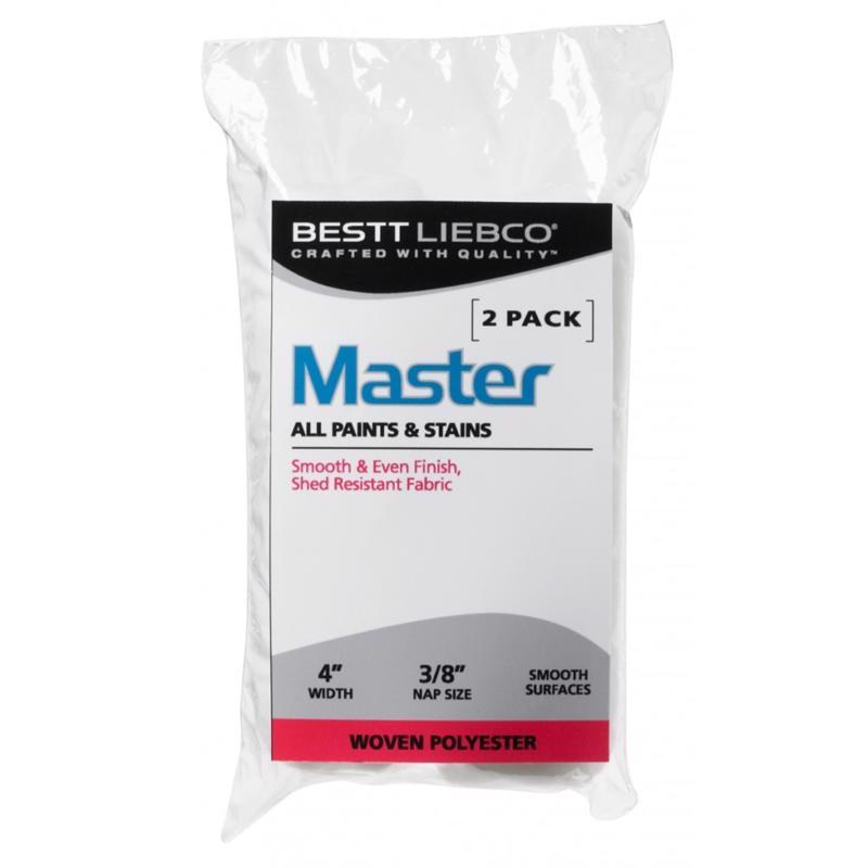 Bestt Liebco Master Woven Polyester 4 in. W X 3/8 in. Mini Paint Roller Cover 2 pk