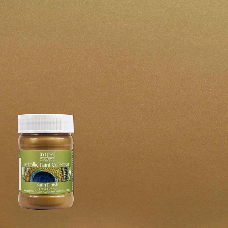 Modern Masters Metallic Paint Collection Satin Brass Water-Based Metallic Paint 6 oz