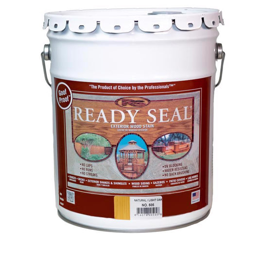 Ready Seal Goof Proof Semi-Transparent Flat Natural Oil-Based Penetrating Wood Stain/Sealer 5 gal