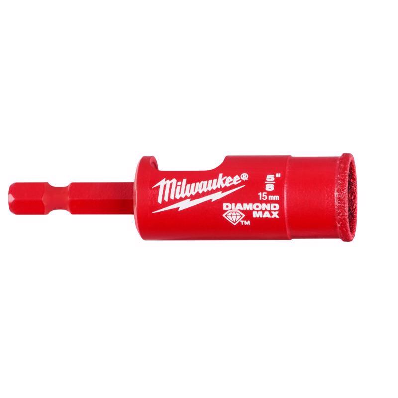 Milwaukee Diamond Max 5/8 in. Diamond Grit Glass/Porcelain/Tile/Stone 3 in. L X 1/4 in. D Hole Saw